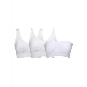 Rhonda Shear 3 Pack Best of Ahh Bra Size XL Stretch Seamless White Lounge 663.24